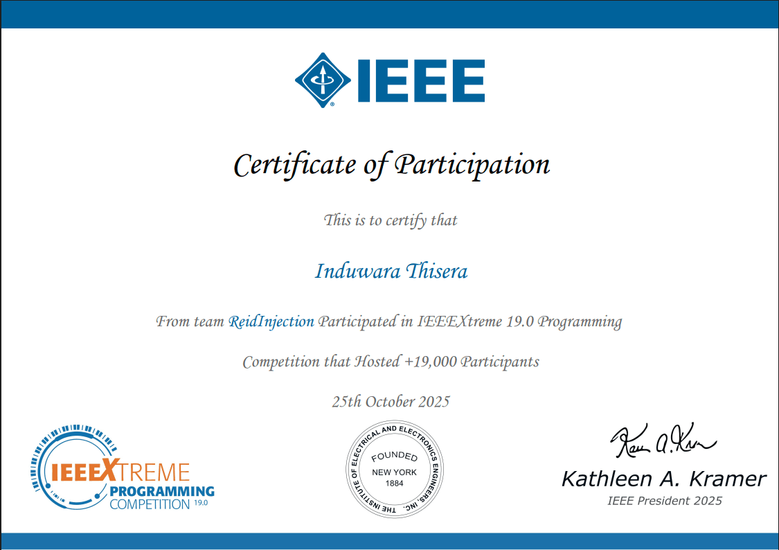 IEEEXtreme 19.0